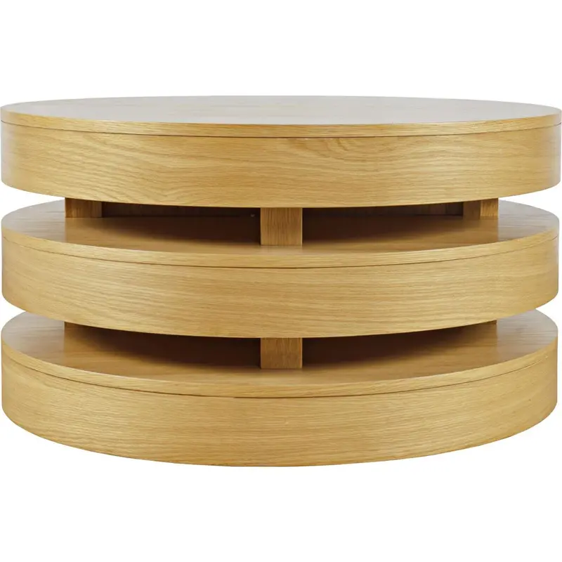 Brix Oak-Finished Coffee Table — Rustic Contemporary Style 1