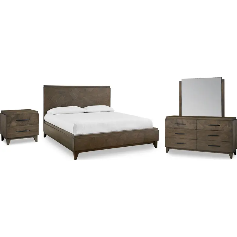 Broderick 6-Piece Panel Bedroom Collection – Wild Oats Brown 1