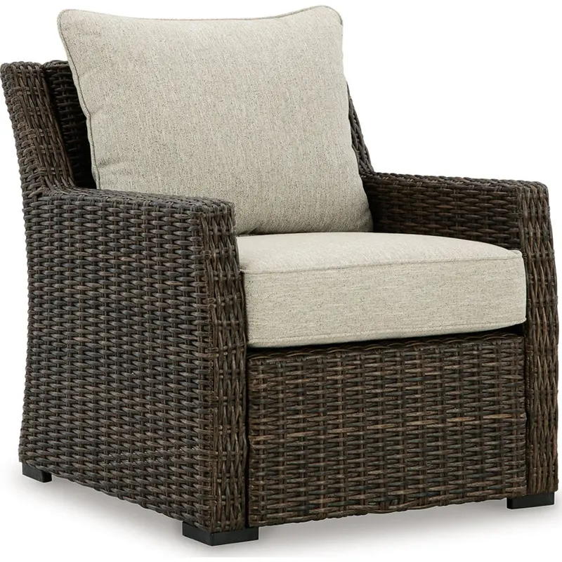 Brook Ranch Brown All-Weather Outdoor Lounge Chair With Cushion 1