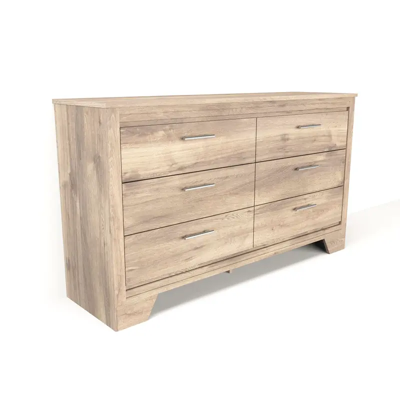 Brooke 6-Drawer Dresser In Distressed Weathered Oak Finish 1