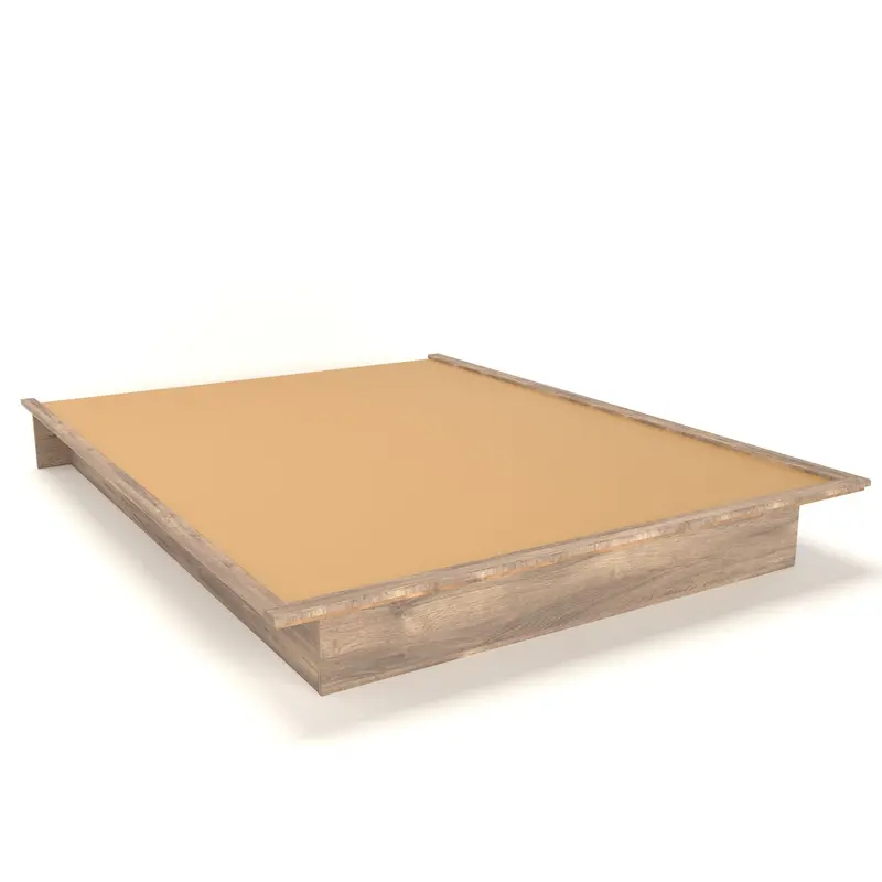 Brooke Queen-Size Platform Bed In Weathered Oak Finish 1