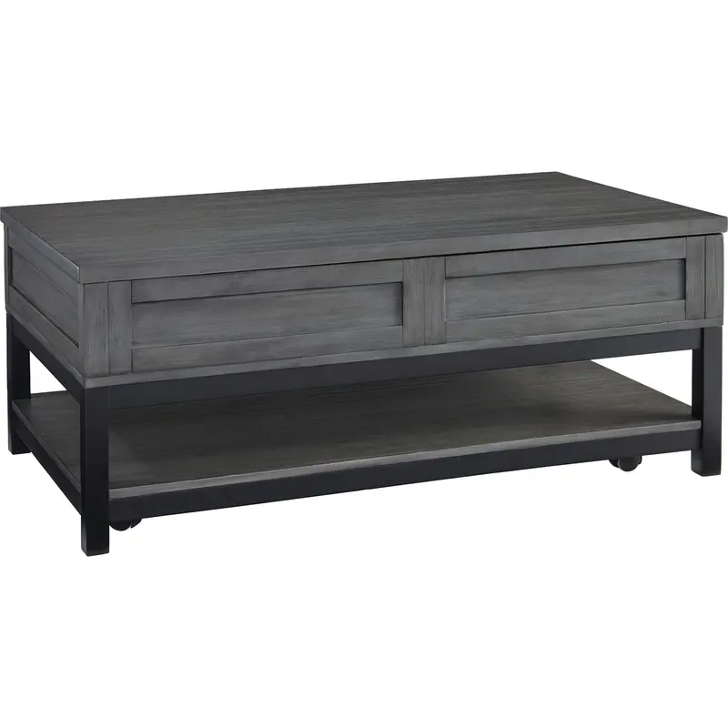 Caitbrook Gray And Black Coffee Table 1