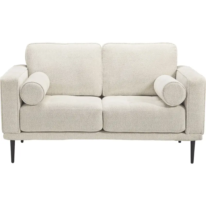 Caladeron Upholstered Loveseat In Clean White Fabric 1