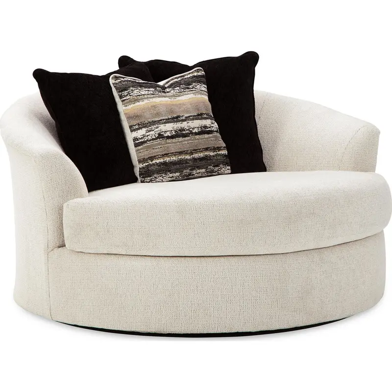 Cambri Snow-White Swivel Accent Chair 1
