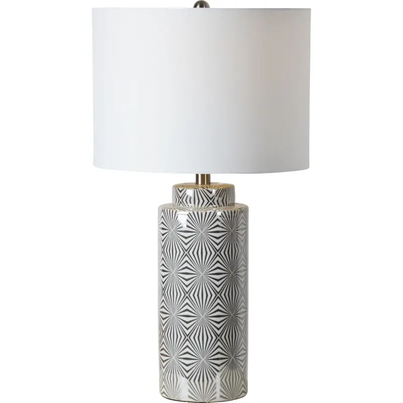 Camden White Table Lamp – 25-Inch Ceramic Design With Textured Finish 1