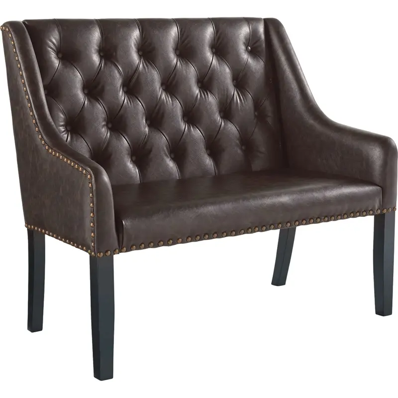 Carondelet Brown Upholstered Bench 1