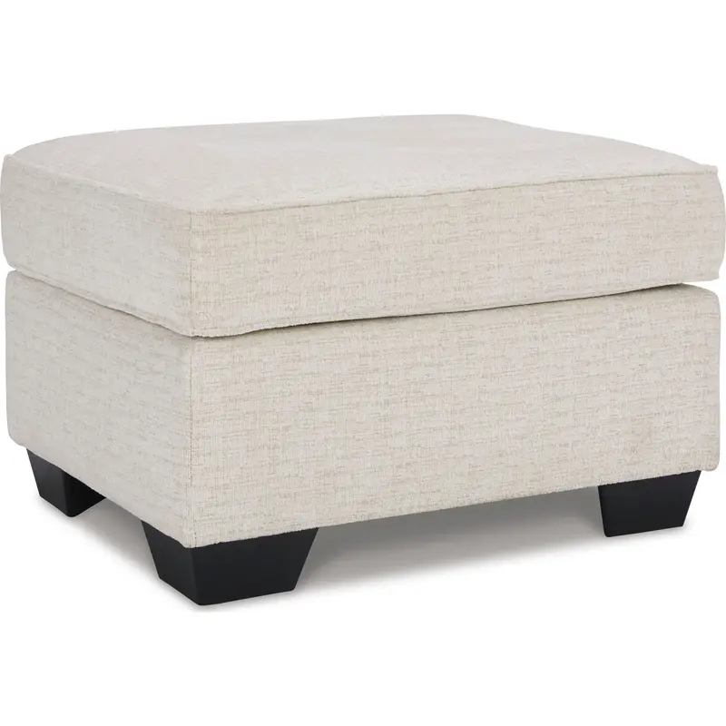 Cashton Coordinating Ottoman In Snow White Fabric 1
