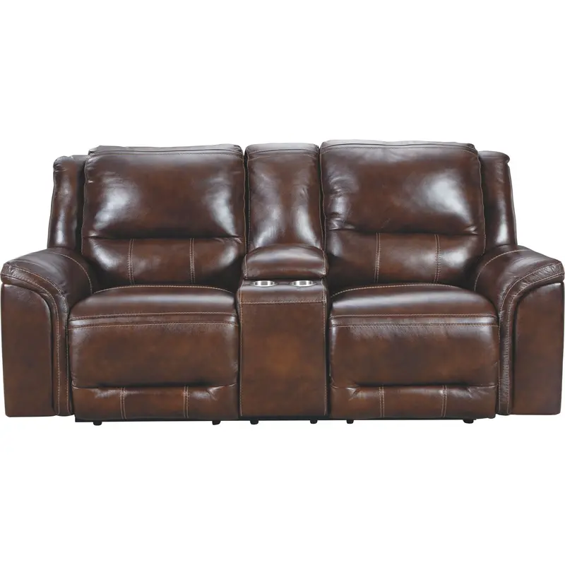Catanzaro Mahogany Power Reclining Loveseat 1