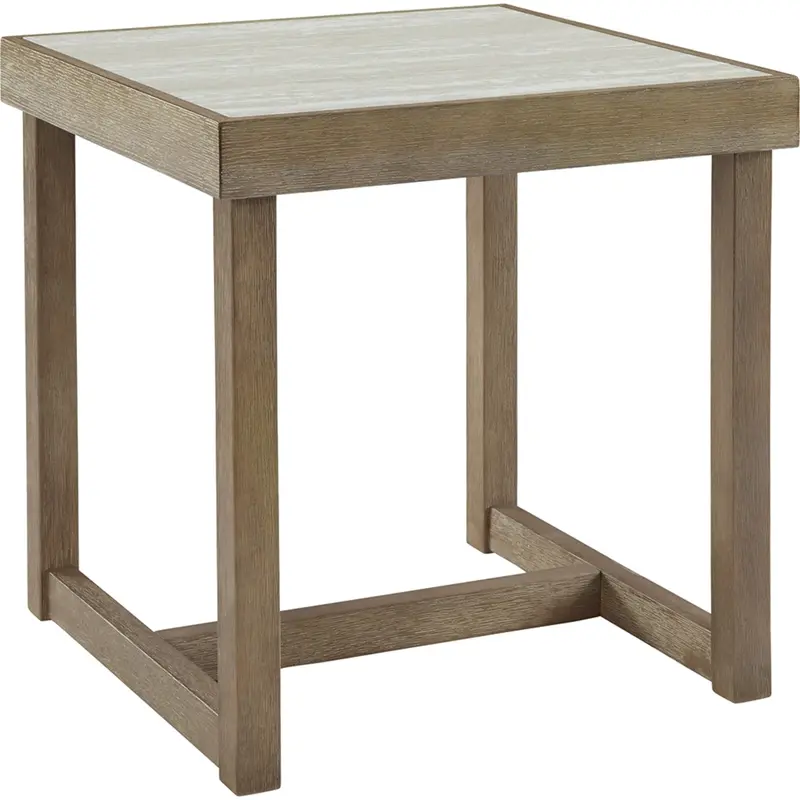 Challene Contemporary End Table – Light Gray 1