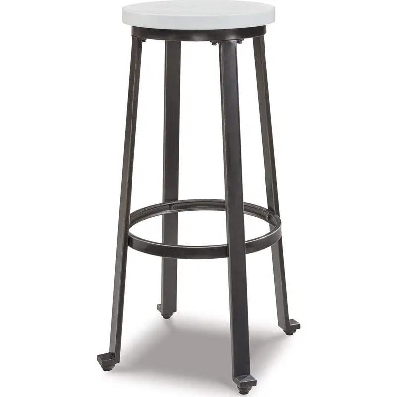 Challiman Vintage White Bar Height Stool With Curved Backrest (Model D307-230) 1