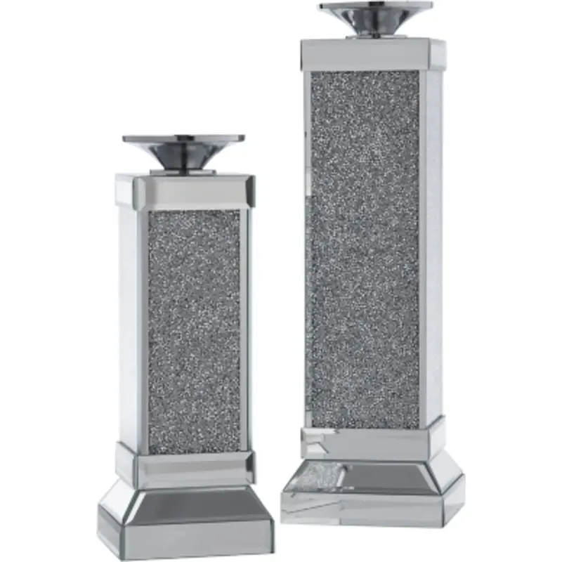 Charline Metallic Candle Holder Pair – Minimalist Design 1
