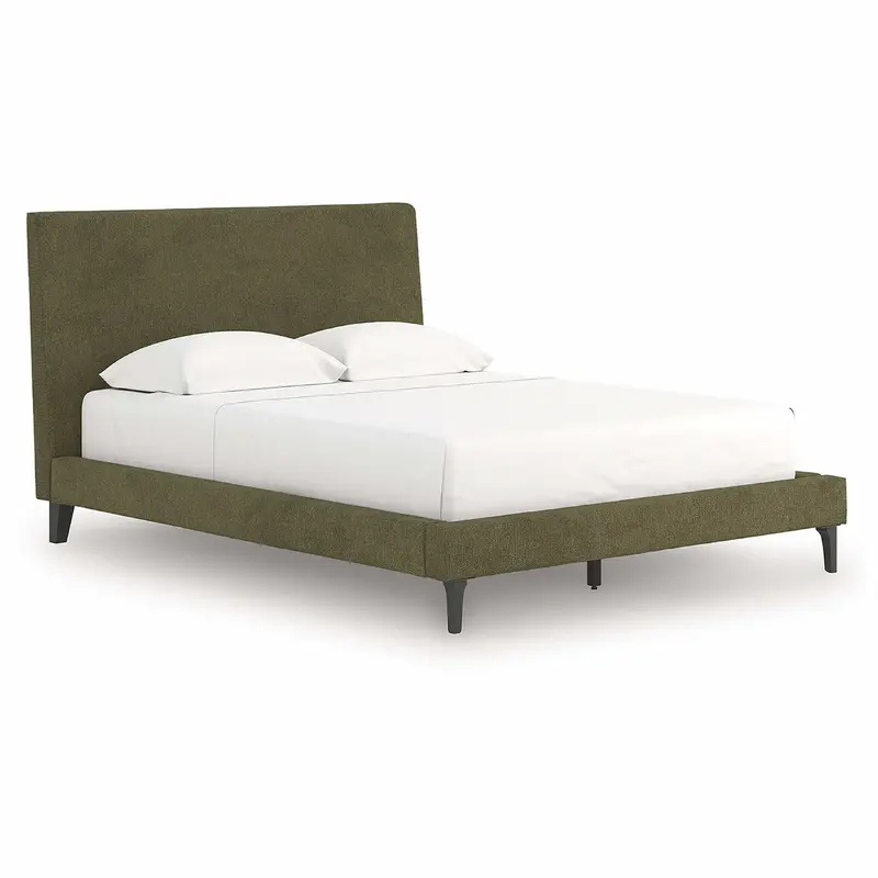 Chirason Queen Upholstered Bed – Soft Sage Green Bedroom Centerpiece 1
