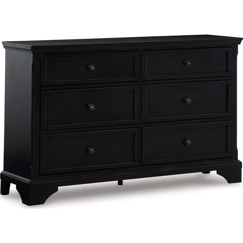 Chylanta 6-Drawer Dresser – Matte Black Modern Storage Solution 1
