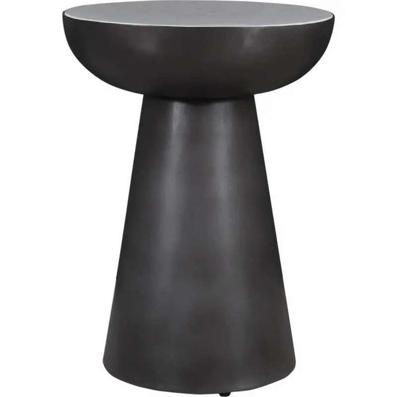 Circularity Chairside End Table In White And Gunmetal Finish 1