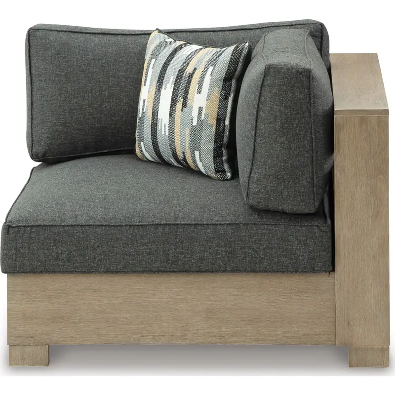 Citrine Park Charcoal And Brown Outdoor Right-Arm Chair With Cushion 1