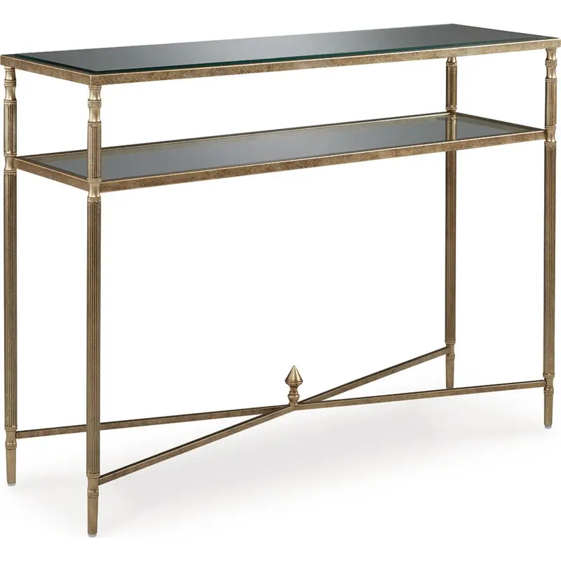 Cloverty Aged Gold Metal Sofa Table For Entryway Or Living Room 1