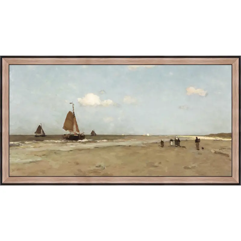 Coastal Beach Scene Wall Art Print – 28 X 52 Inches Framed Or Unframed Option 1