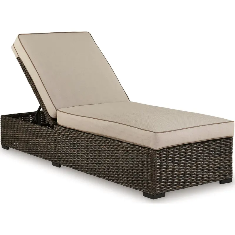 Coastline Bay Adjustable Outdoor Chaise Lounge – Brown All-Weather Wicker & Cushions 1