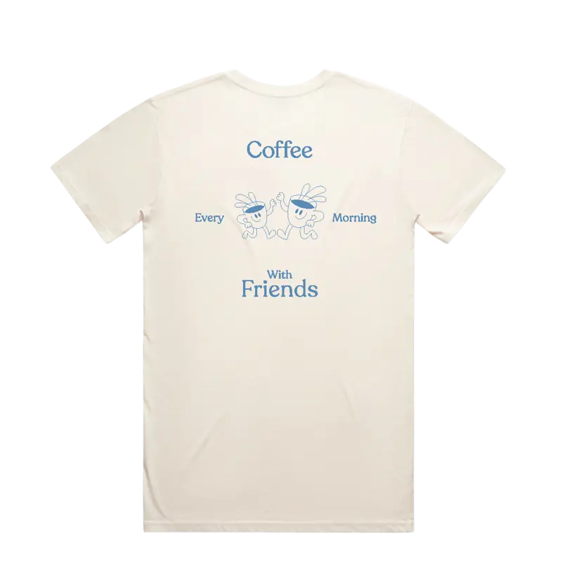 Coffee & Friends Crewneck Tee – Casual Café Lifestyle Apparel 1