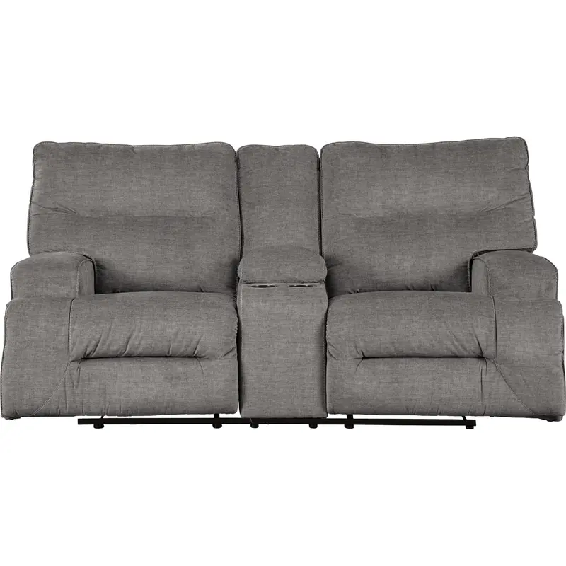 Coombs Charcoal Power Reclining Loveseat With Console 1