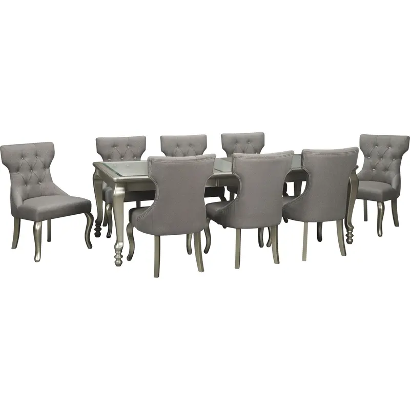 Coralayne Silver-Tone 9-Piece Dining Room Set (Pkg000183) 1