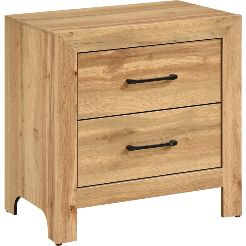 Corbin Minimalist Nightstand In Natural Wood Tone 1