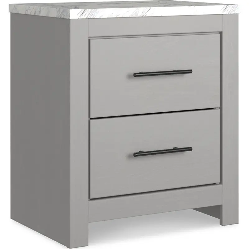 Cottonburg Light Gray And White Nightstand 1