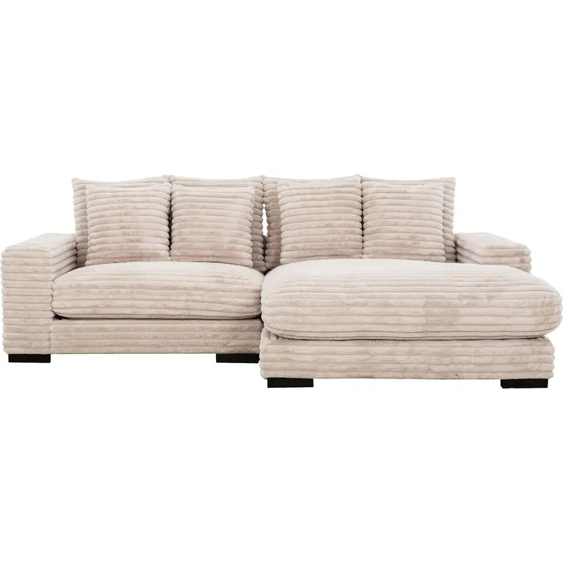 Cuddler Mink Taupe 2-Piece Sectional With Chaise 1