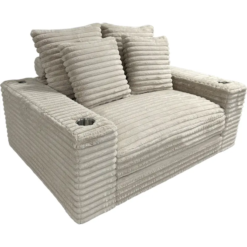 Cuddler Mink Taupe Accent Armchair – Plush Upholstered Design 1