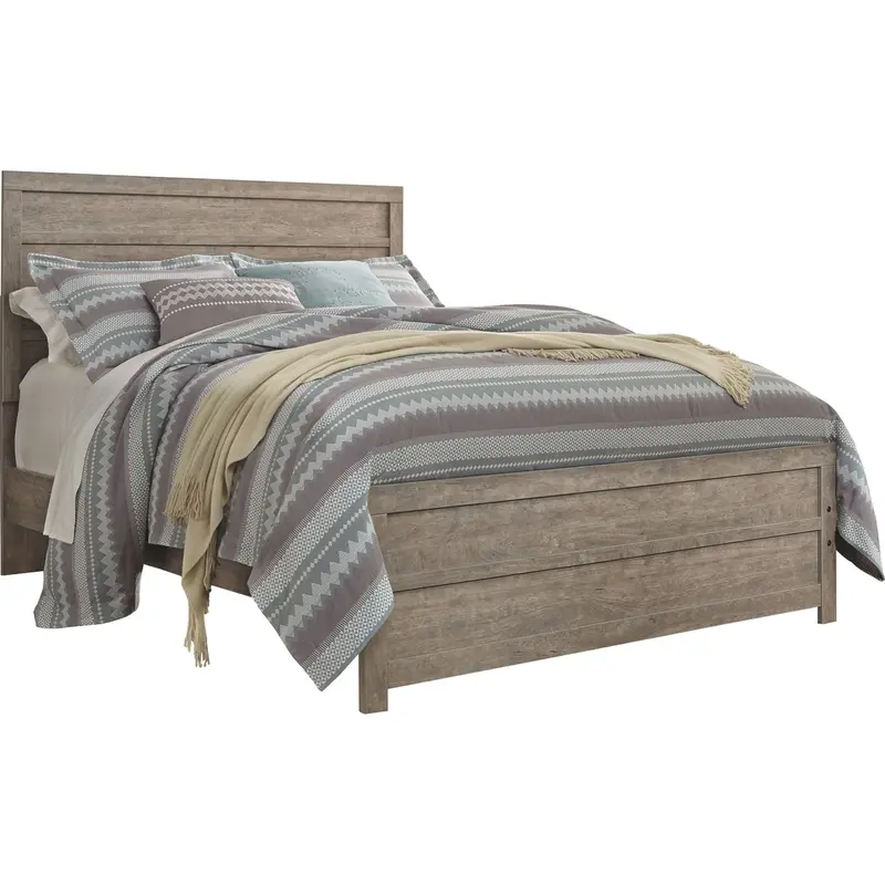 Culverbach Contemporary Gray Panel Bed Frame 1