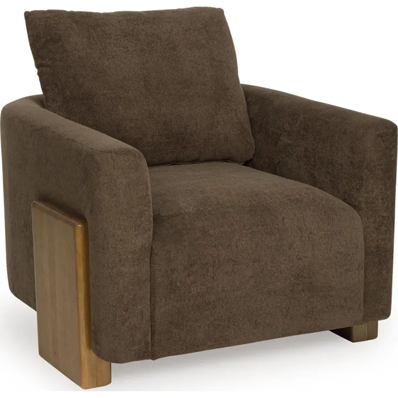 Dairlett Accent Chair In Rich Brown Upholstery 1