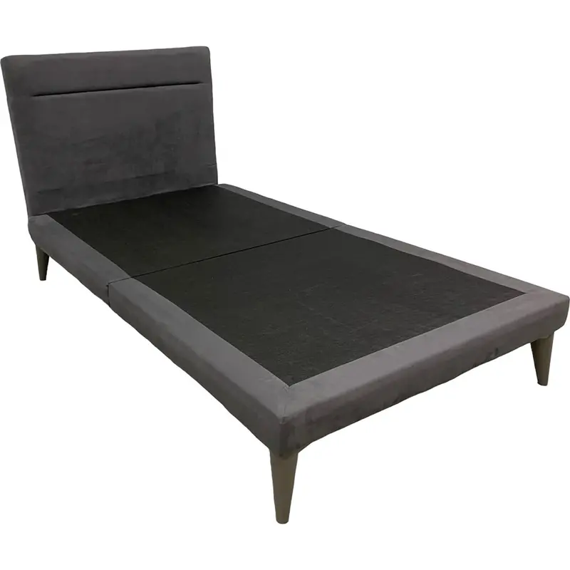Danita Twin Suedine Charcoal Platform Bed 1