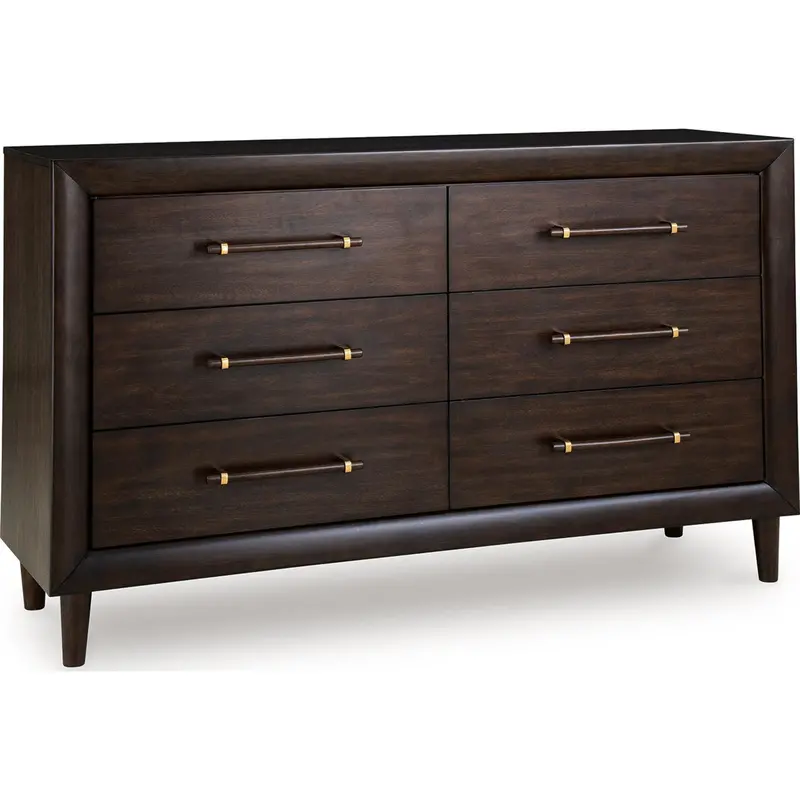 Dantenton Merlot Wood Dresser With Modern Storage Design 1