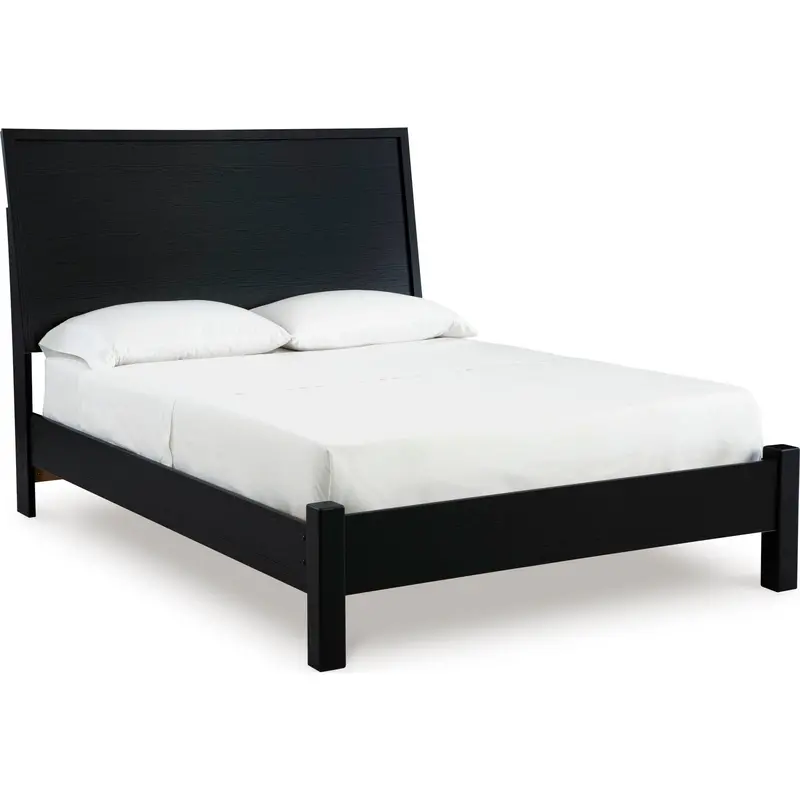 Danziar Low-Profile Queen Platform Bed – Sleek Matte Black Finish 1