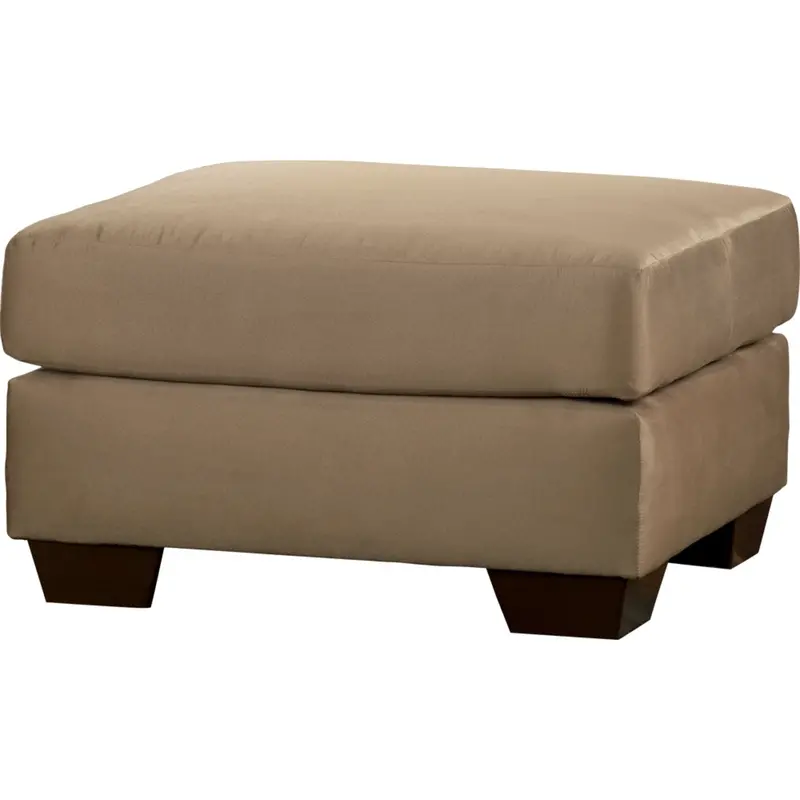 Darcy Mocha Leather-Look Ottoman – Compact Lounge Accent 1