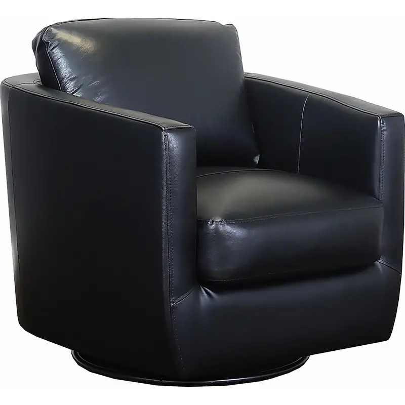 Darrian Black Swivel Accent Chair – Rotating Office Or Lounge Seating 1