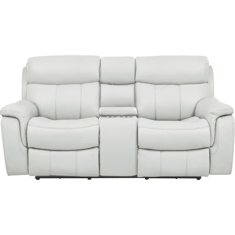 Davis 3-Piece Power Reclining Loveseat With Console – Cosmo Fog Fabric 1