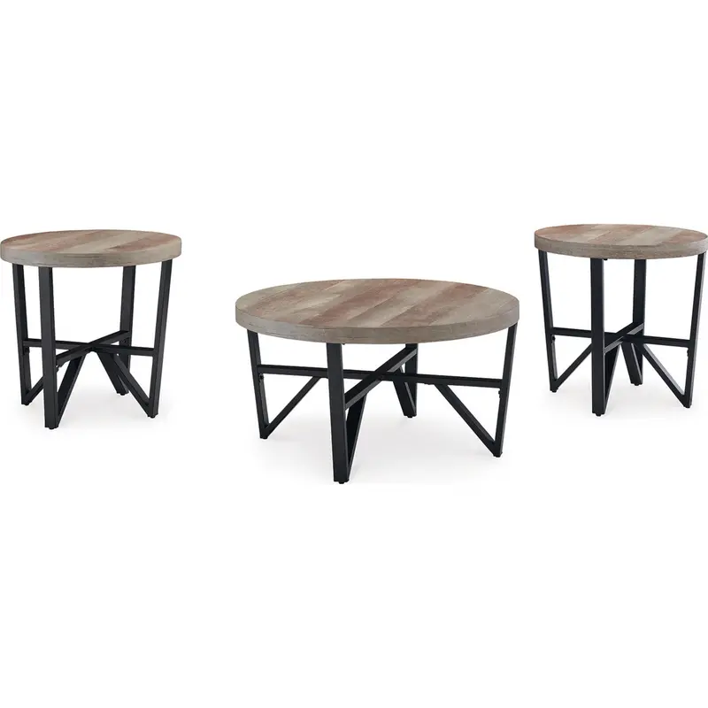 Deanlee Trio Of Nesting Tables – Grayish Brown And Black 1