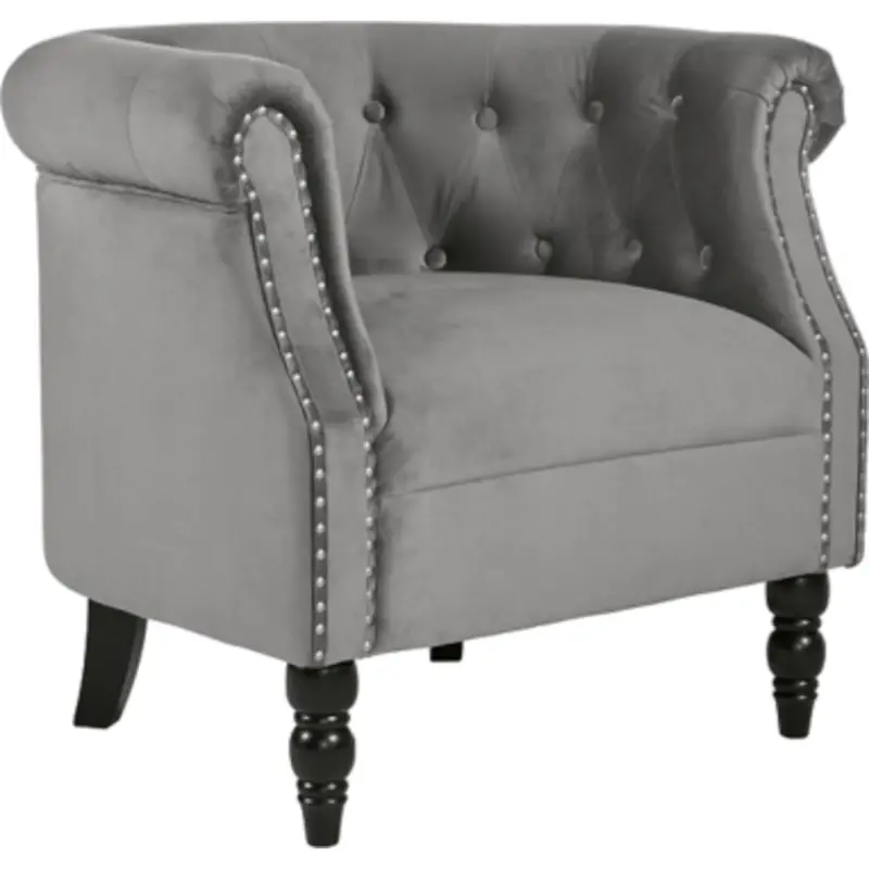 Deaza Contemporary Accent Chair In Charcoal Gray 1