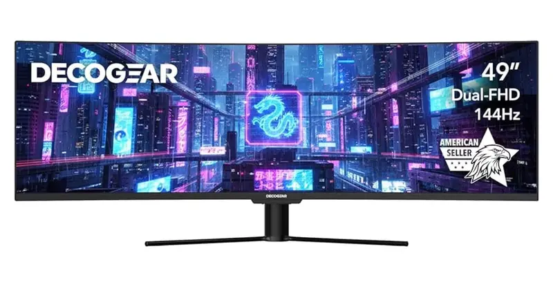 Deco Gear 49-Inch Curved Ultrawide Gaming Monitor – 32:9, 144Hz, Hdr400, Usb-C Power Delivery 1