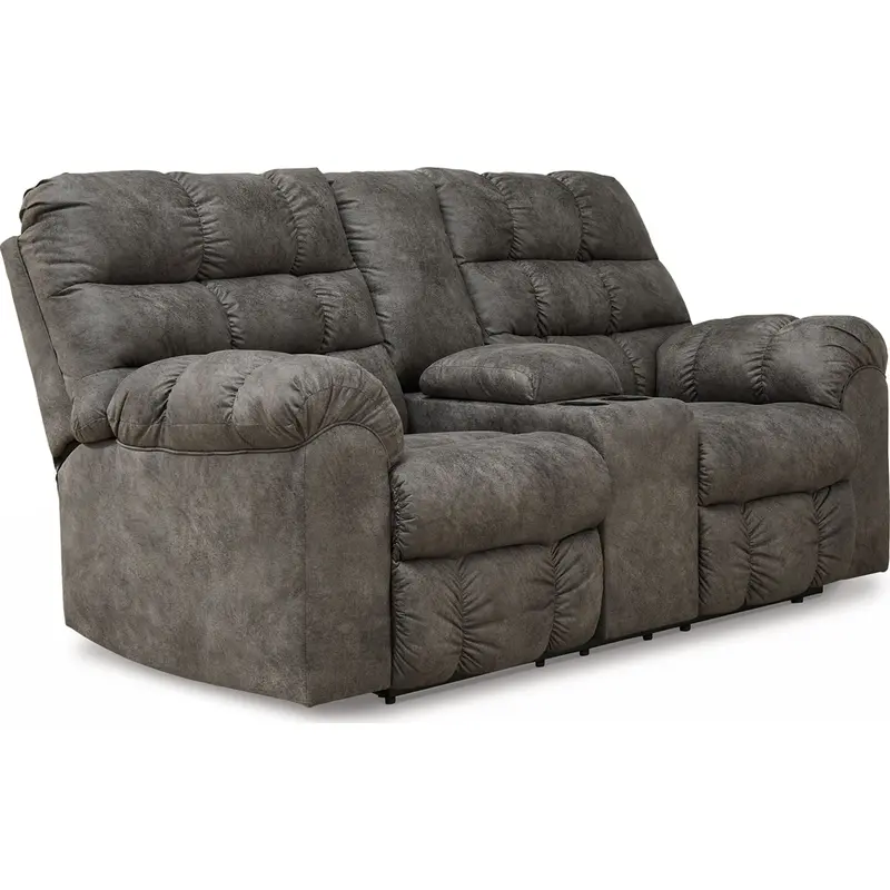 Derwin Concrete Reclining Loveseat With Center Console 1