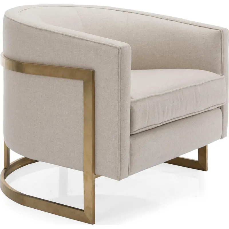 Dezi Compact Accent Chair – Ivory Soft Chenille 1