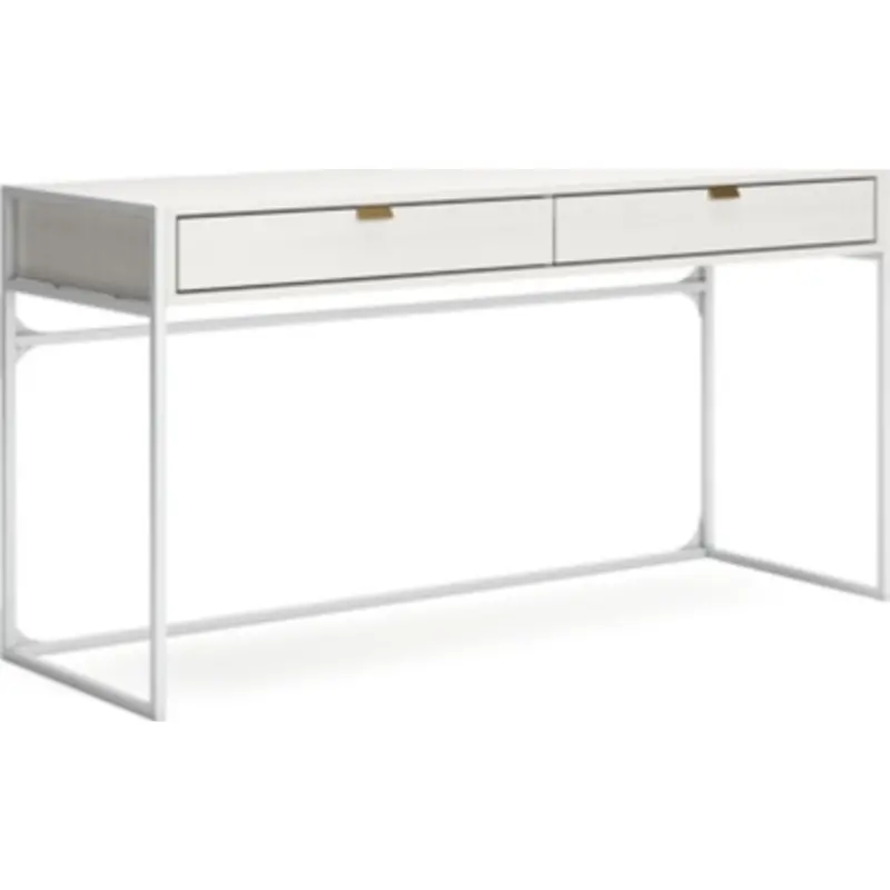 Deznee White Writing Desk With Cable Management 1