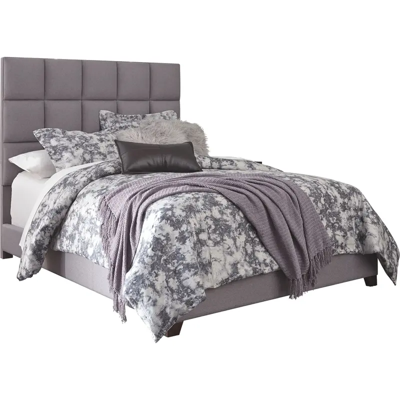 Dolante Gray Upholstered Queen Bed Frame 1