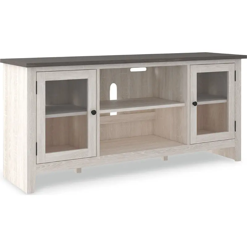 Dorrinson Two-Tone Tv Stand – Gray And Walnut Finish 1