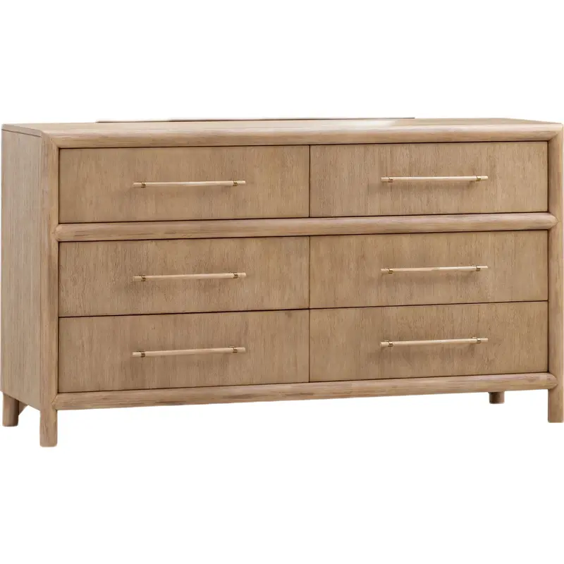 Dorsey 6-Drawer Dresser – Warm Granola Wood Finish 1