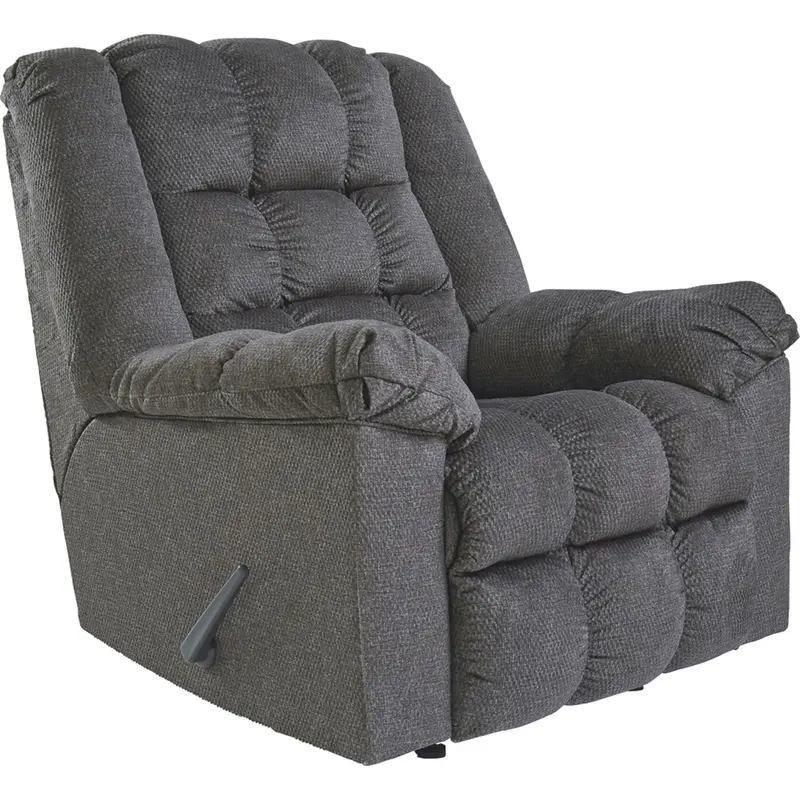 Drakestone Charcoal Rocker Recliner – Upholstered Living Room Seating 1