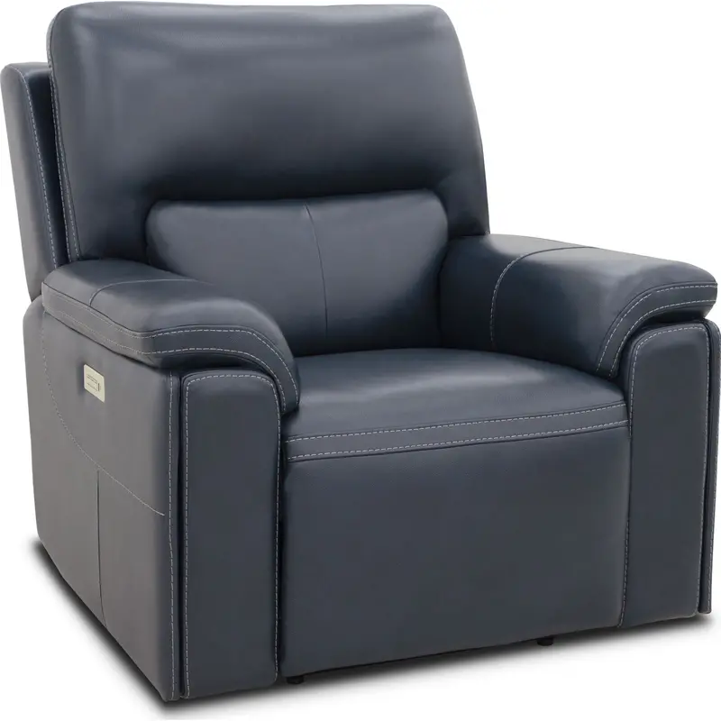 Edward Triple Recliner With Heat & Massage – Sorrento Ocean Fabric 1