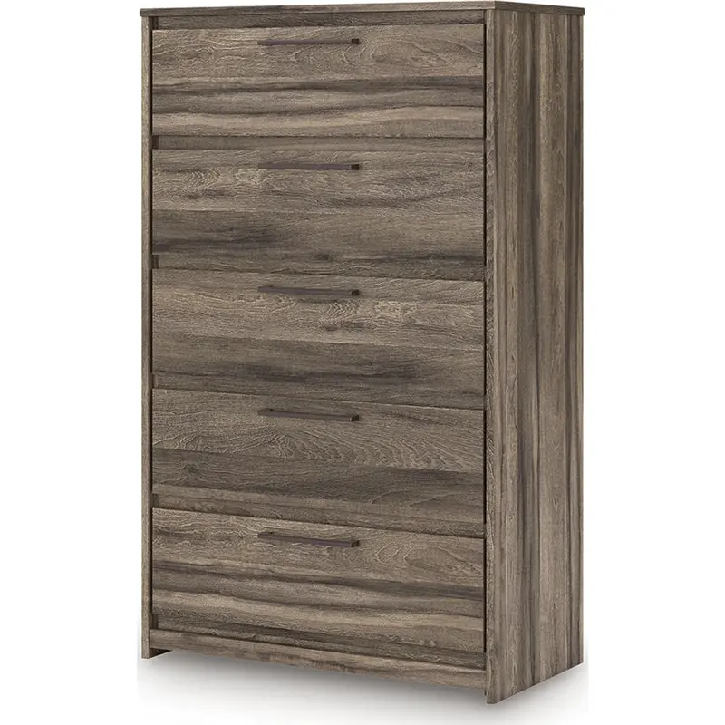 Elbrim Brown Chest Of Drawers – Tall 5-Drawer Vertical Storage Unit 1