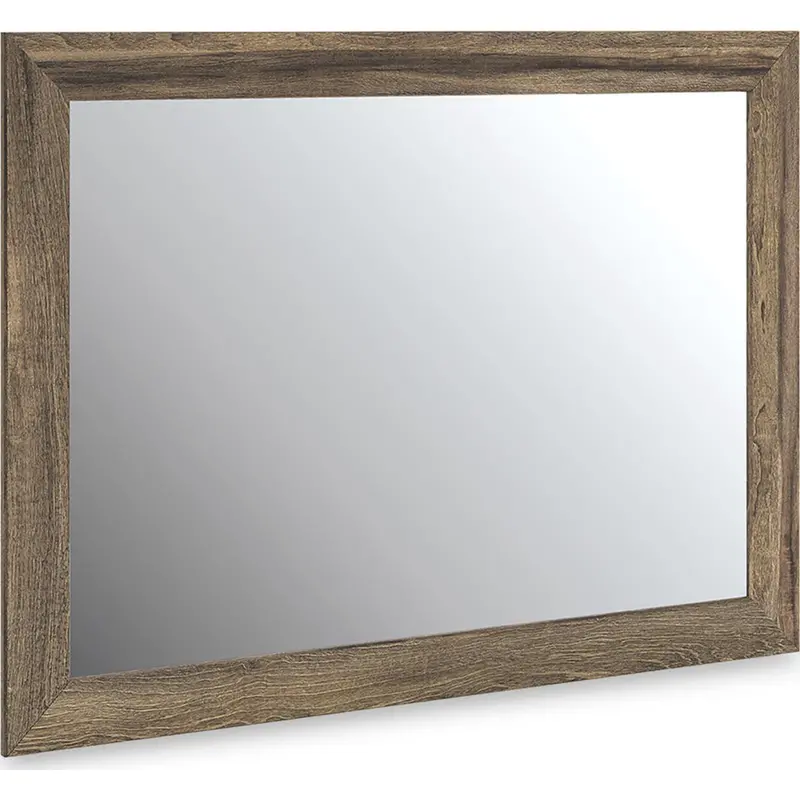 Elbrim Wall Mirror In Warm Brown Finish 1